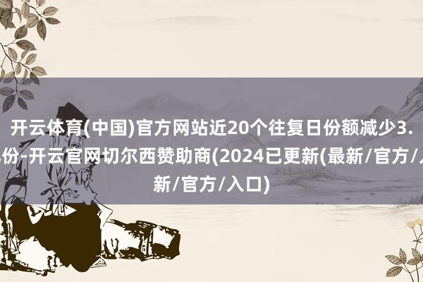 开云体育(中国)官方网站近20个往复日份额减少3.65亿份-开云官网切尔西赞助商(2024已更新(最新/官方/入口)